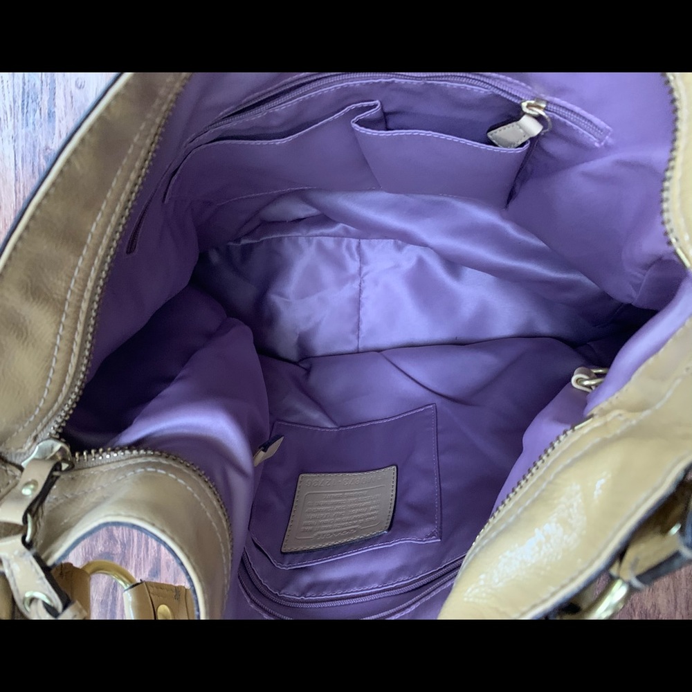 Coach Tan Patent Leather Hobo - Picture 6 of 13